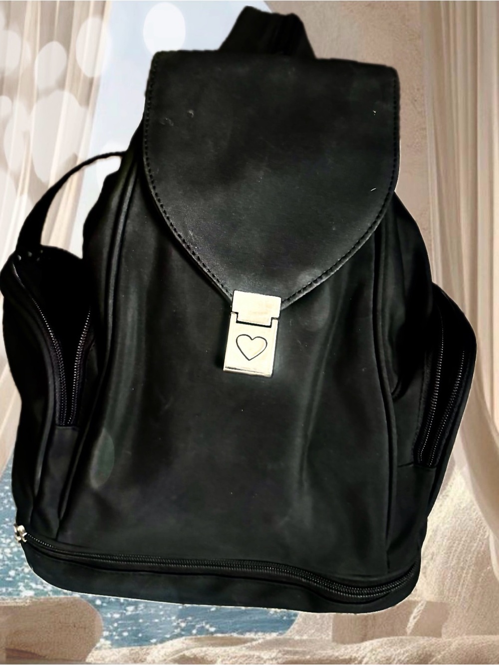 Black Heart-Accent Backpack
